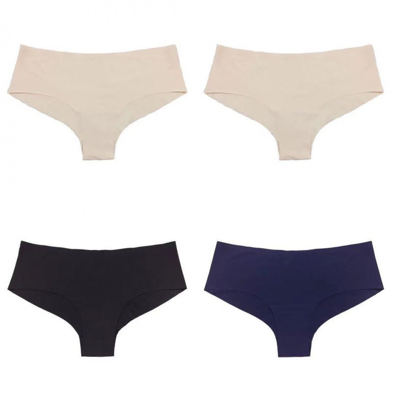 Half Buttock Underwear Female Three Pack Ice Silk Without Trace A Piece Of - Mubimart -  