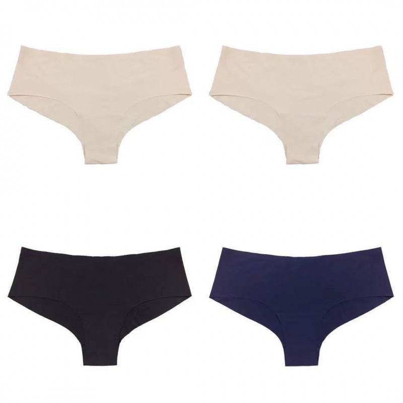 Half Buttock Underwear Female Three Pack Ice Silk Without Trace A Piece Of - Mubimart