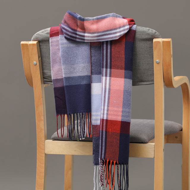Mens And Girls Neckwear Cashmere Check Childrens Scarf - Mubimart