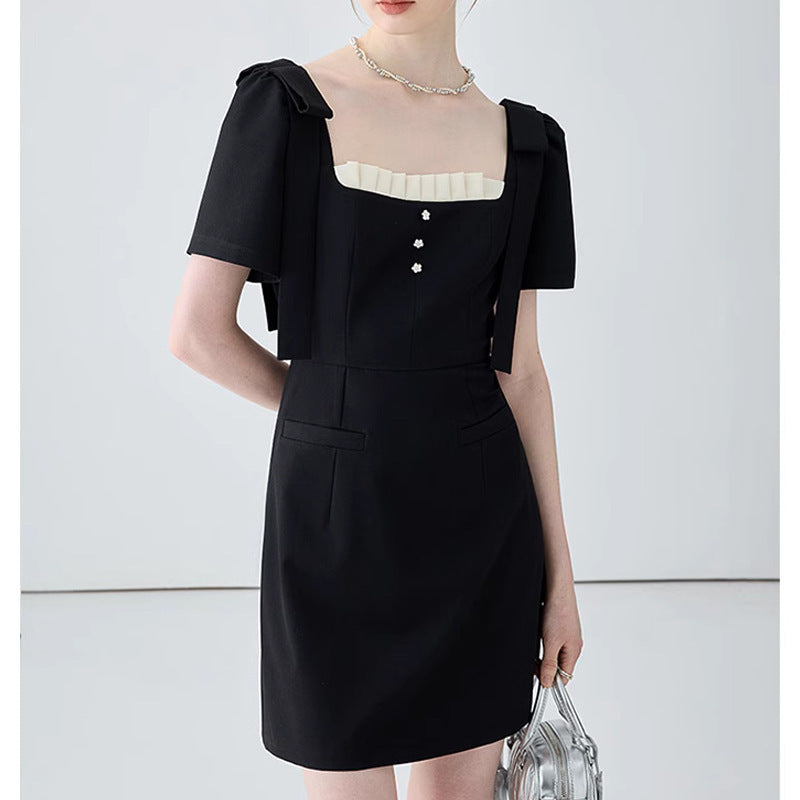 Black Camisole Dress Slimming Temperament - Mubimart -  