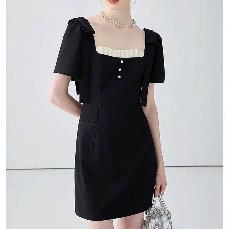 Black Camisole Dress Slimming Temperament - Mubimart
