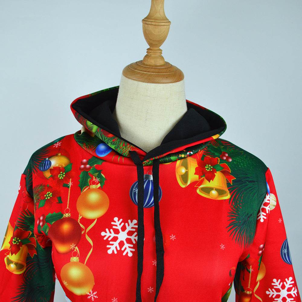 Digital Printed Hooded Plus Size Sweatshirt - Mubimart