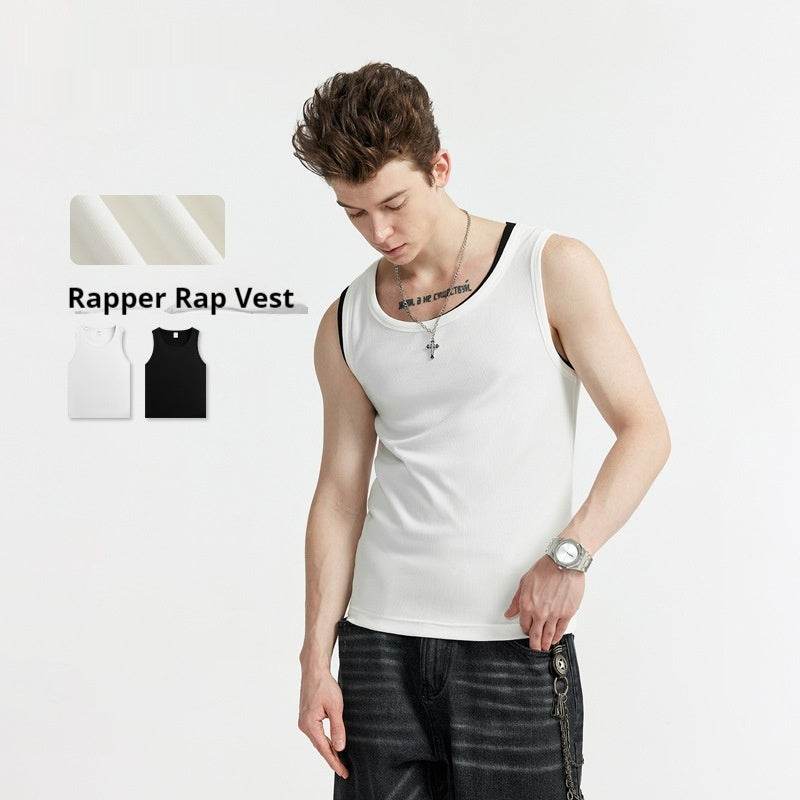 Rap Vest Heavy Thick Thread American West Coast Tight Training Sports Undershirt - Mubimart