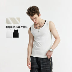 Rap Vest Heavy Thick Thread American West Coast Tight Training Sports Undershirt