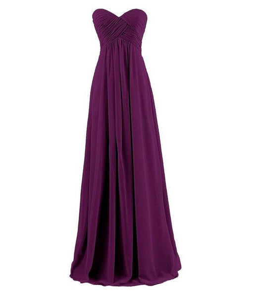Tube Top Chiffon Long Prom Dinner Dress - Mubimart
