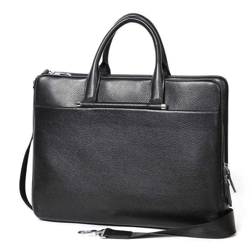 Men's Large Capacity Leather Briefcase - Mubimart