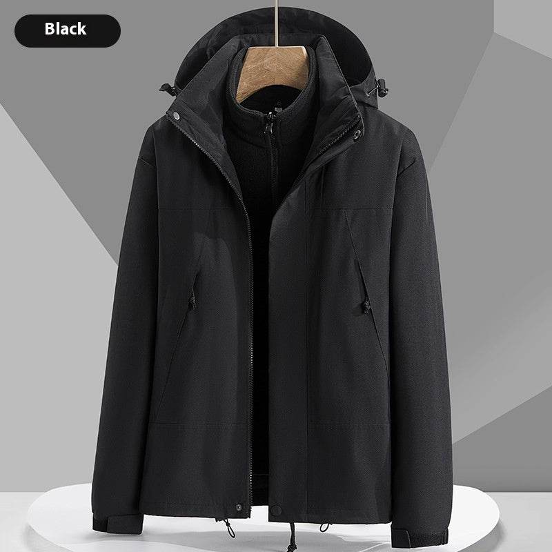 Hooded Windbreaker Unisex Fashion Colorblock Zip-up Jacket With Pockets Waterproof Outwear For Women Men Clothing - Mubimart