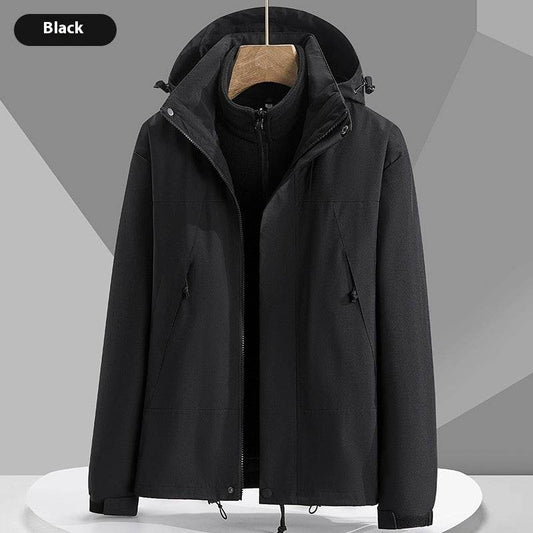Hooded Windbreaker Unisex Fashion Colorblock Zip-up Jacket With Pockets Waterproof Outwear For Women Men Clothing - Mubimart