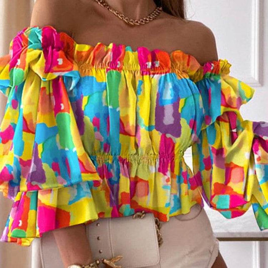 Shirts Women Long Sleeve Blouse Sexy - Mubimart
