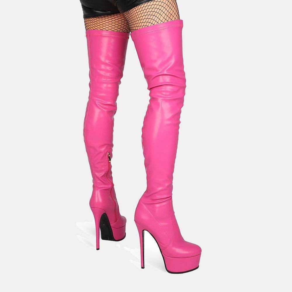 Over The Knee High Heel Boots - Mubimart