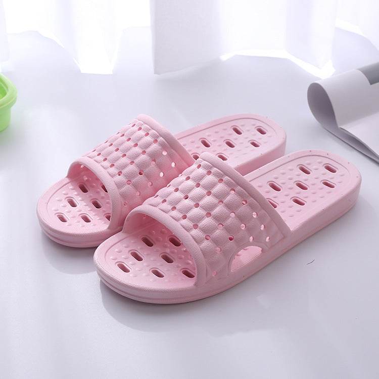 Summer House Shoes Non-slip Hollow Sole Design Floor Bathroom Slipper For Women Men - Mubimart