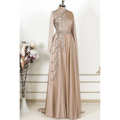 Champagne Muslim Evening Dress Formal Party - Mubimart -  