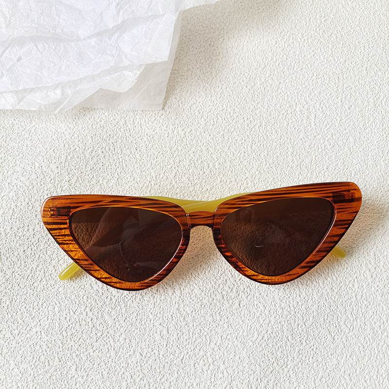 Retro Personalized Cat Eye Sunglasses Round Face High-grade Red Style Plain Face Personalized Glasses - Mubimart