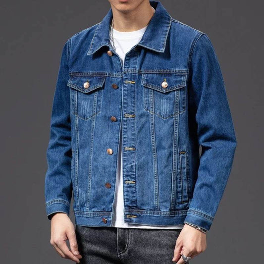 Mens Fashion Slim Fit Denim Jacket Top - Mubimart