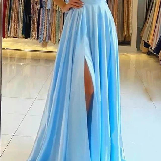 Evening Dress Prom Robe Formal Simple Split - Mubimart