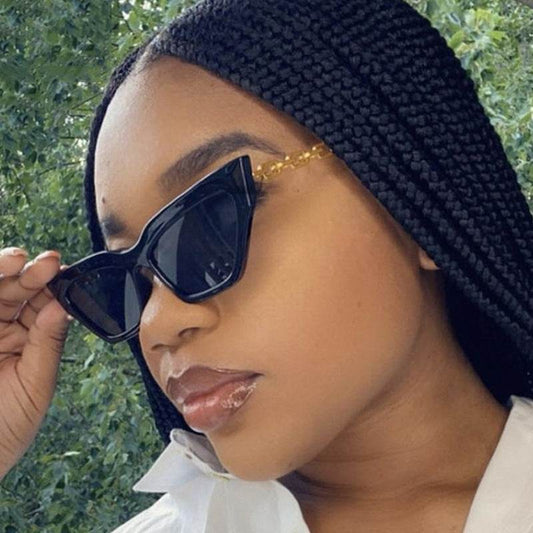 Chain Leg Cat Eye Sunglasses For Women - Mubimart
