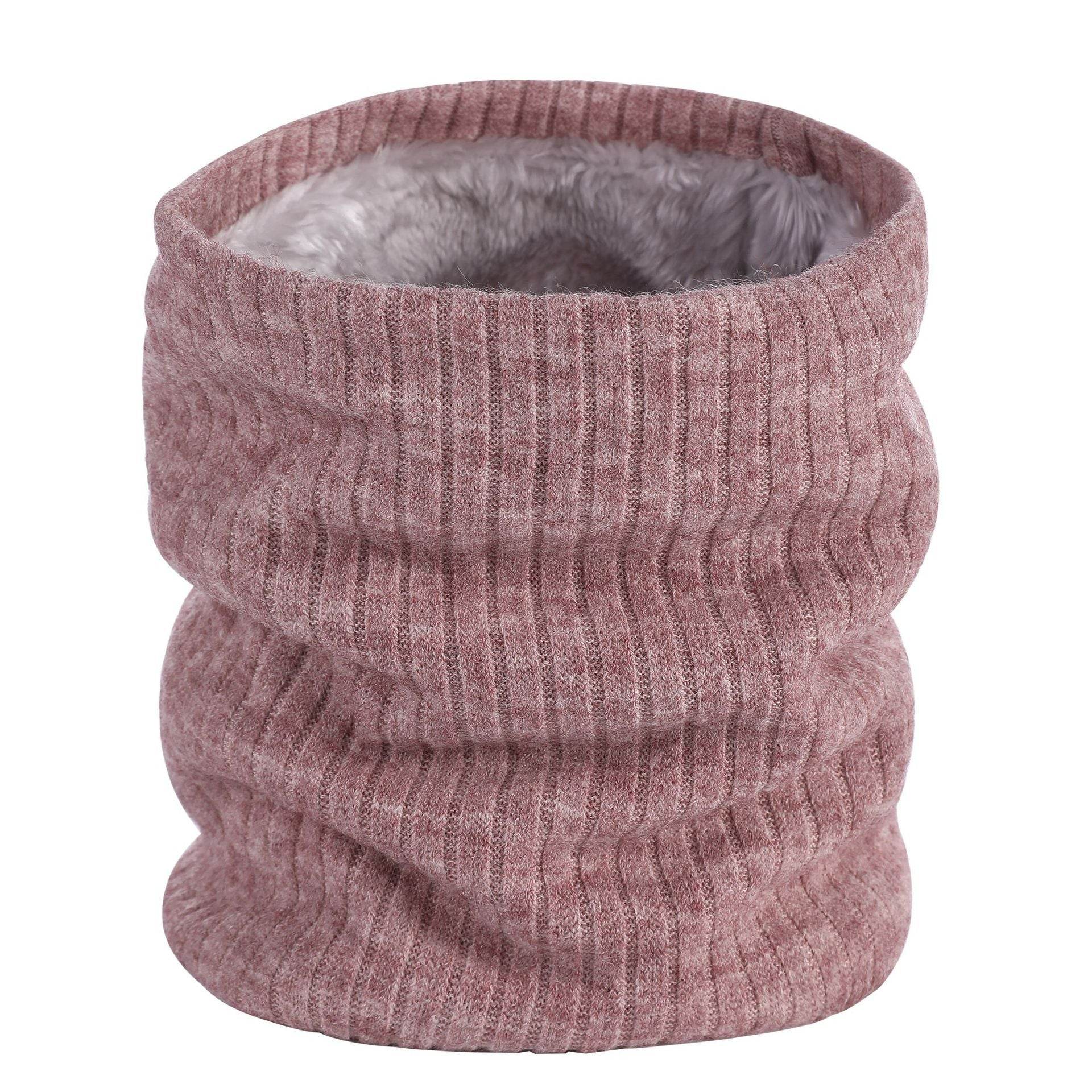 Thickened Velvet Warm Plush Scarf Fashion Solid Color Wool Knitted Scarf For Men Women Autumn And Winter - Mubimart