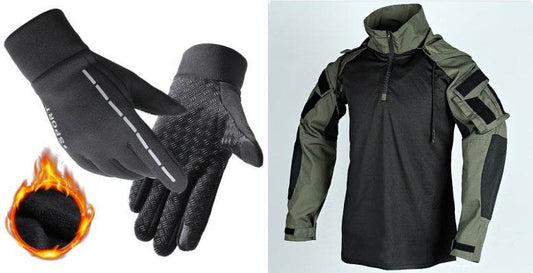 Outdoor gloves for men and women all fingers plus velvet gloves - Mubimart