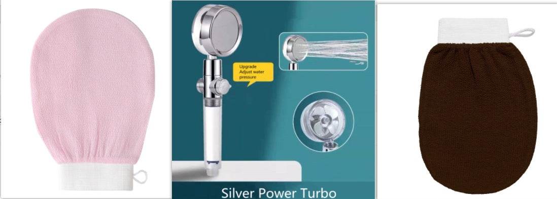 Shower Head Water Saving Flow 360 Degrees Rotating With Small Fan ABS Rain High Pressure Spray Nozzle Bathroom Accessories - Mubimart