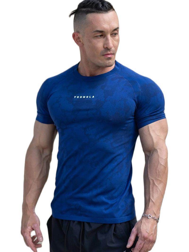 Workout Clothes Camouflage Sports T-shirt Men - Mubimart