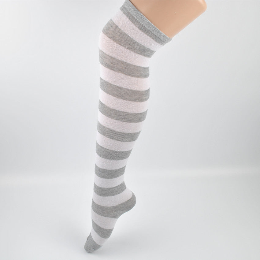 Stockings ladies over knee socks Japanese thigh socks striped high socks socks - Mubimart -  