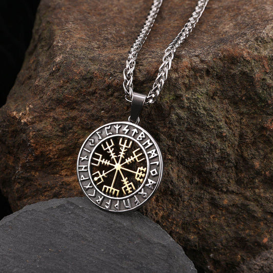 Lun Rune Pendant Necklace Men - Mubimart