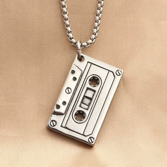 Mens Fashion Titanium Steel Vintage Personality Geometric Pendant Necklace - Mubimart
