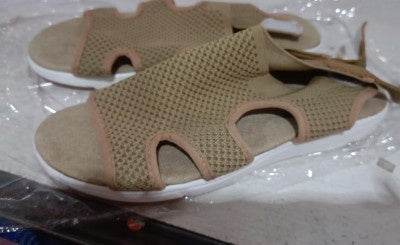 Ladies Sandals Large Size Breathable Stretch Fly Woven Comfort - Mubimart