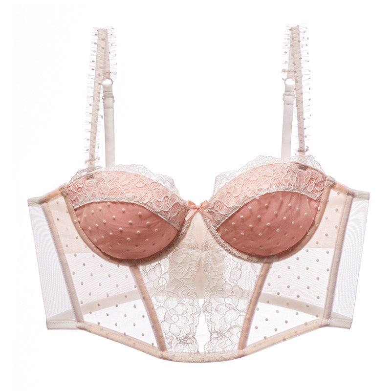 Women's Side Breasts Push Up Lace Bra - Mubimart -  