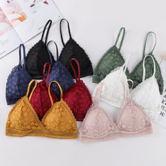 Women's French Lace Wireless Bra - Mubimart -  