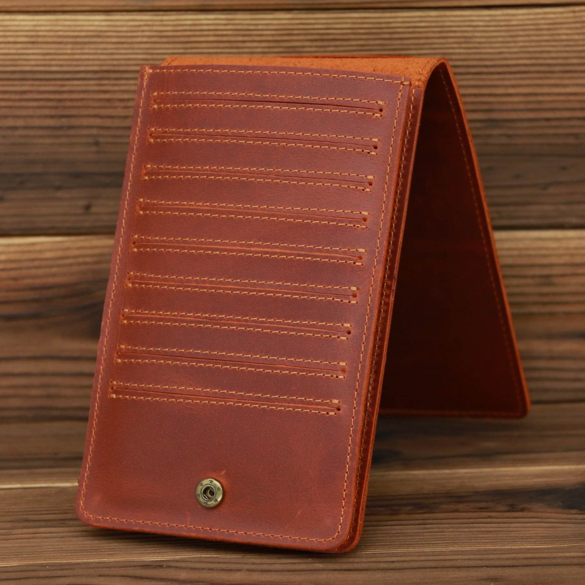 Men's Long Mobile Phone Bag Money Bag Head Layer Cowhide Crazy Ma Card Bag Wallet Card Clip Big Card Clip Thin - Mubimart
