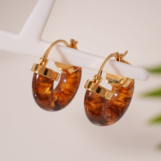 Fashion Resin U-shaped Geometric Earrings For Women