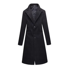 Overlength Woolen Trench Coat Suit Coat