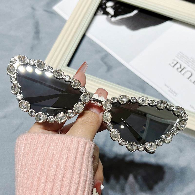 Women's New Cat-eye Sunglasses With Diamonds - Mubimart