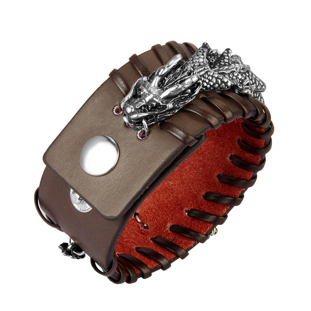 Creative COW Leather Alloy Faucet Bracelet Couples Bracelet Men - Mubimart