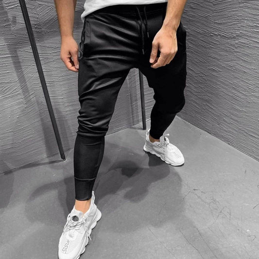 Men's Jogger Pants Muscle Workout Casual Slim-fit Stretch Running - Mubimart