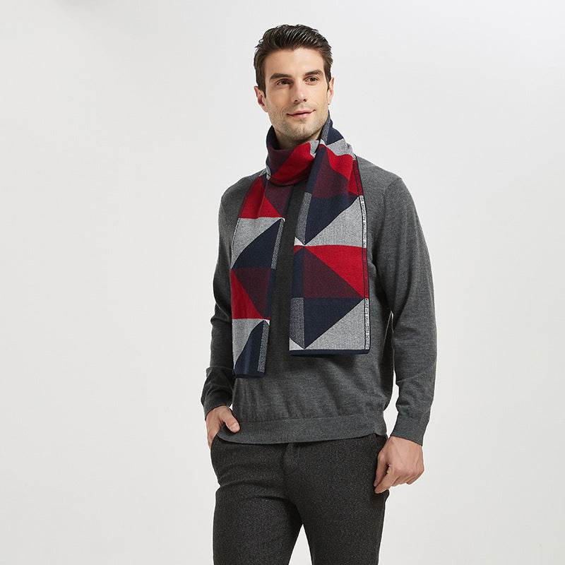 Spring-autumn-winter Knitted Scarf Men Dongdaemun Korean Youth Art - Mubimart