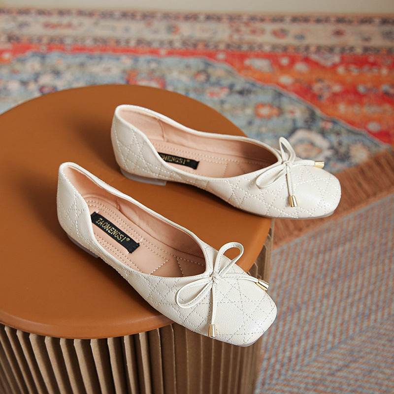 Women's Square Toe Slip-On Mary Jane Shoes - Mubimart