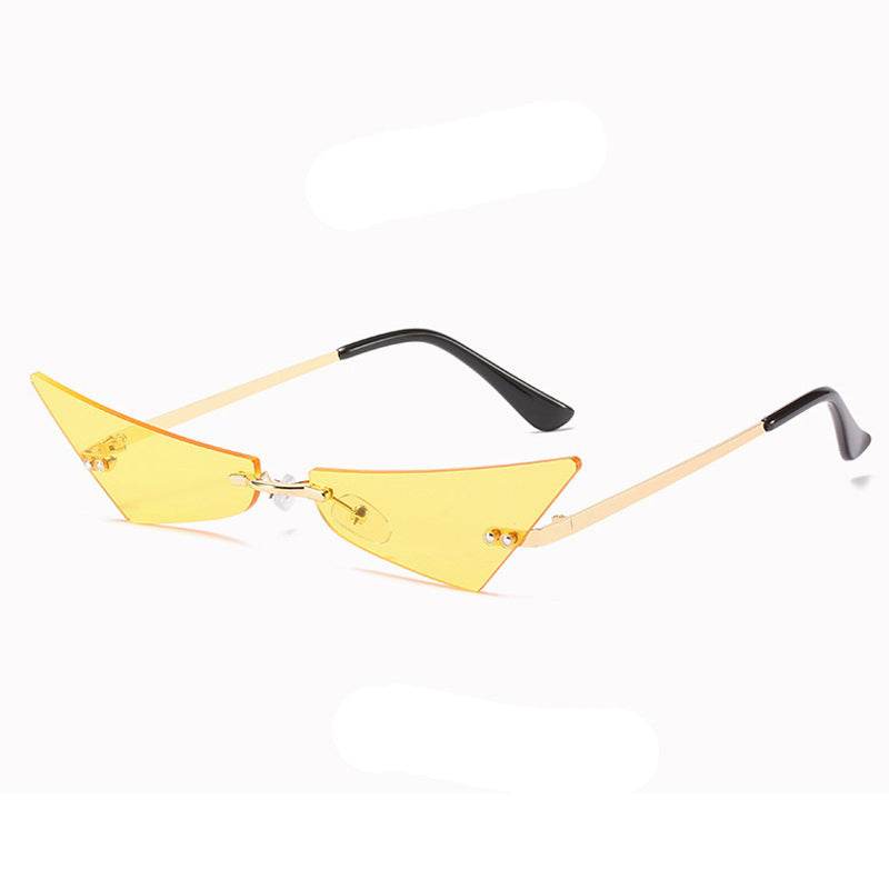 Trendy Men And Women Sun Glasses Retro Triangle European And American Cat Eye Disco Instafamous Sunglasses - Mubimart