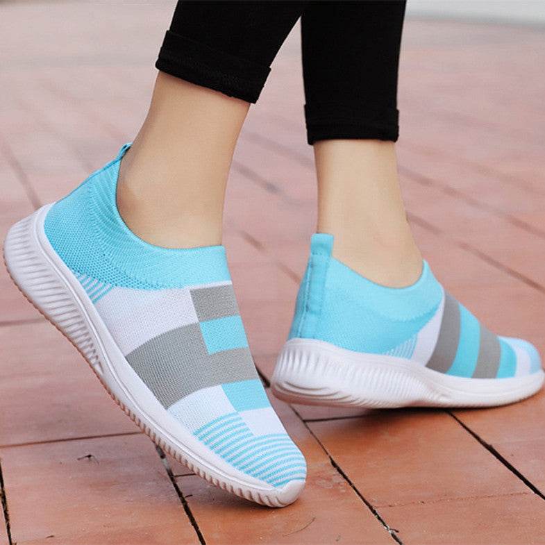 Women's Sneakers Women Vulcanized Shoes Woman Causal Fashion Knitted Sock Shoes Ladies Slip On Comfort Female Plus Size Loafers - Mubimart