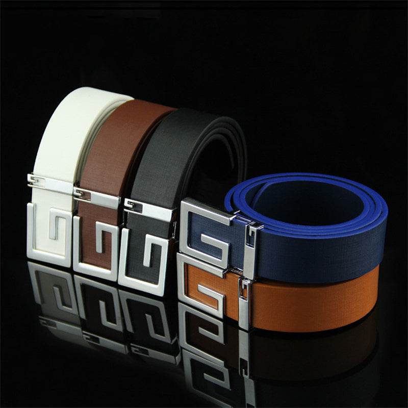 Men's And Women's Fashionable And Simple Smooth Buckle Belts - Mubimart