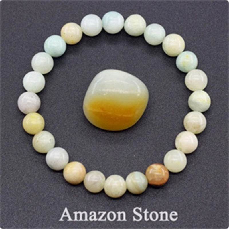 Natural Stone Elastic String Beaded Bracelet Jewelry Stone Tiger Eye Beaded Yoga Bracelets For Men Women - Mubimart