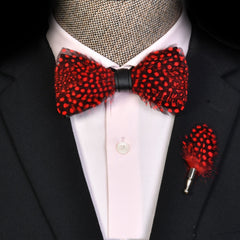 Men's Personalized Feather Bow Tie