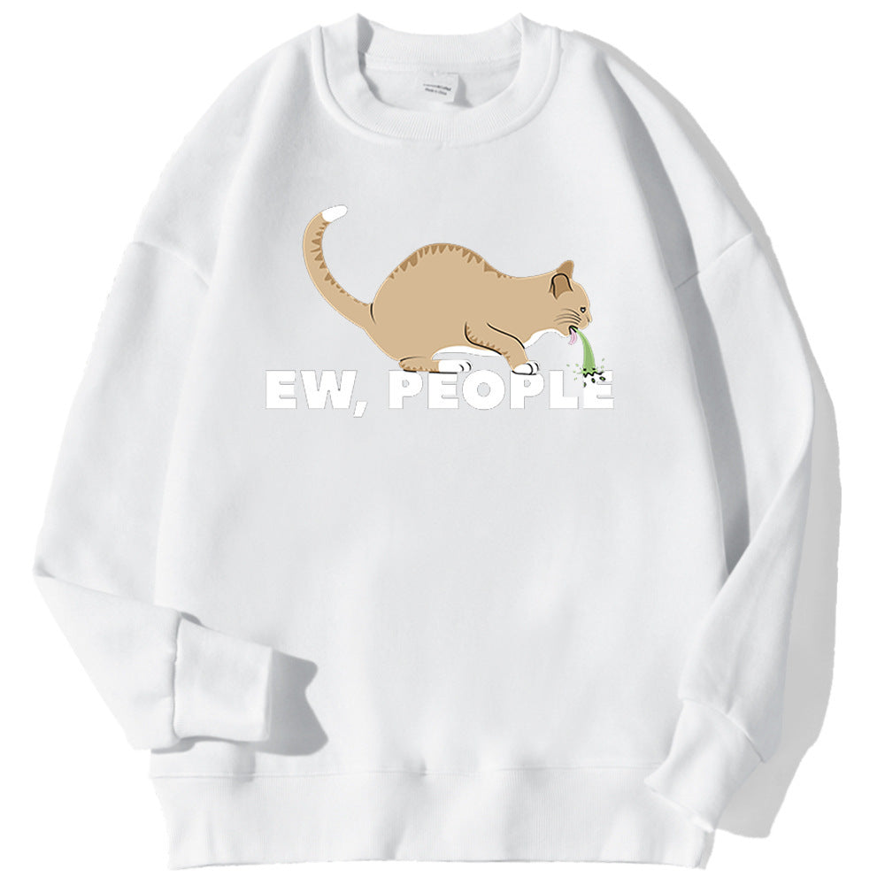 Fashion Personality Cat Print Sweatshirt Men