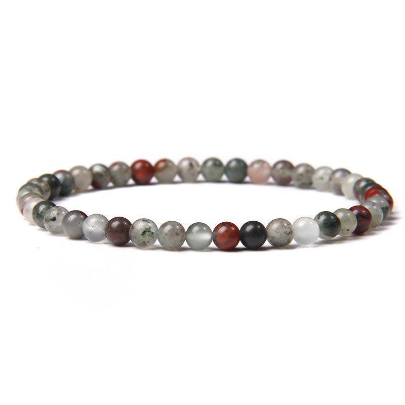 4mm Natural Agate Stone Beads Energy Charm Bracelet For Women - Mubimart