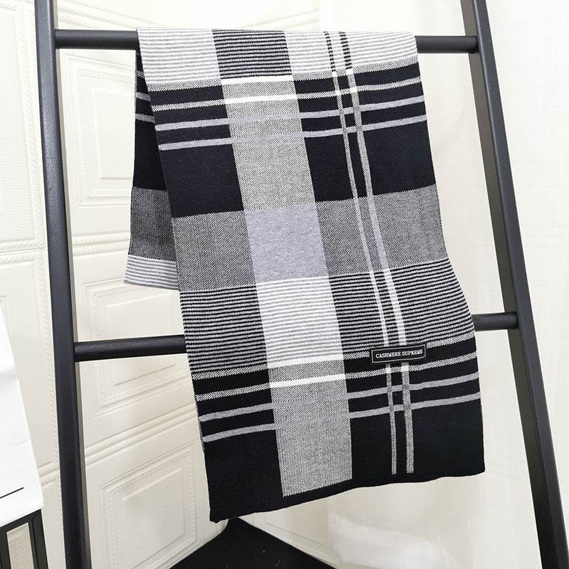 Spring-autumn-winter Knitted Scarf Men Dongdaemun Korean Youth Art - Mubimart