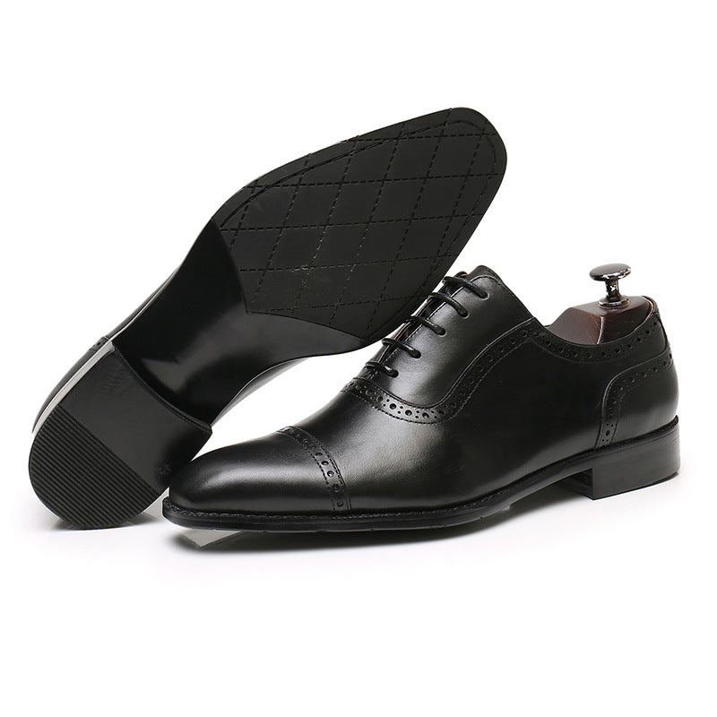 Business Office Oxford Shoes Brogue Leather Shoes Men's Leather