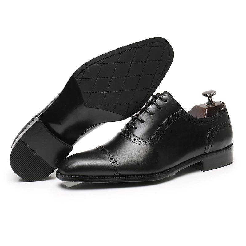 Business Office Oxford Shoes Brogue Leather Shoes Men's Leather - Mubimart