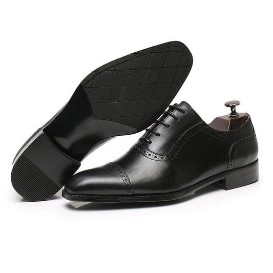 Business Office Oxford Shoes Brogue Leather Shoes Men's Leather - Mubimart