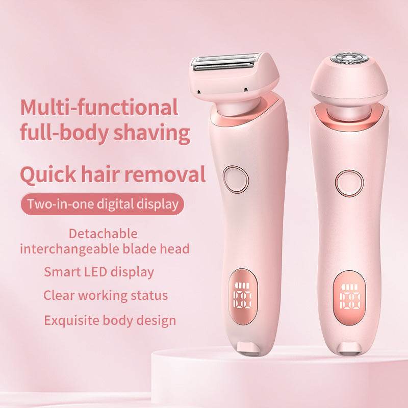 2 In 1 Hair Removal Epilator USB Rechargeable Trimmer Women Body Razor Face Leg Armpit Bikini Hand Pubic Shaver Hair Remover - Mubimart